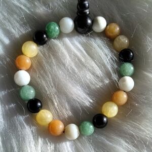 Beau Multi Jade Stretchy Bracelet